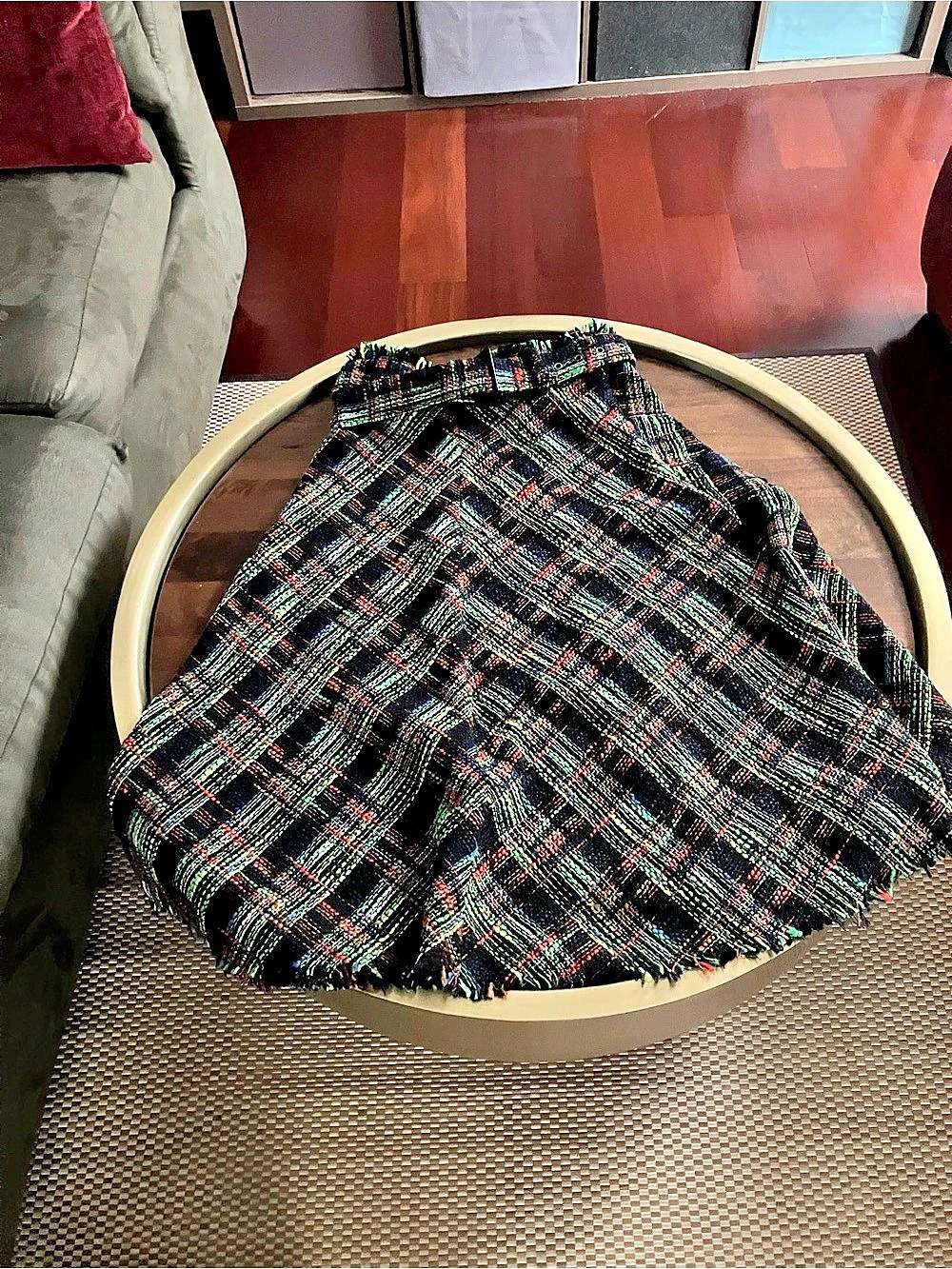 Zara Plaid Flared Skirt Size XS Multicolor